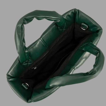 Shyrene - Volangdesign Metallisk Puffig Glansig Handväska för Dam