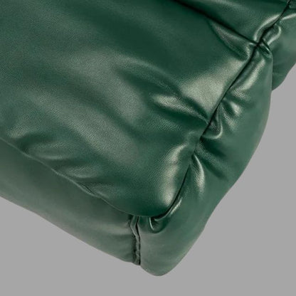 Shyrene - Volangdesign Metallisk Puffig Glansig Handväska för Dam