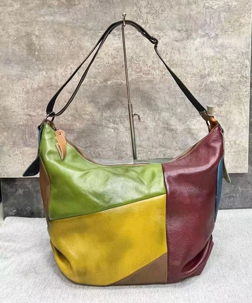 Unisex Elegant Kalvläder Crossbody Väska med Stor Kapacitet