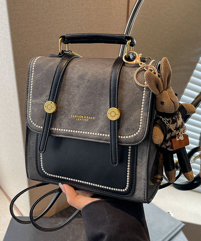 Dame Vintage Slitesterk Dukvev Messenger Veske med Lappteknikkdesign og Justerbar Skulderrem