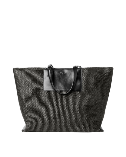 Dam Elegant Flettet Tote Bag med Indre Lommer for Bærbar PC