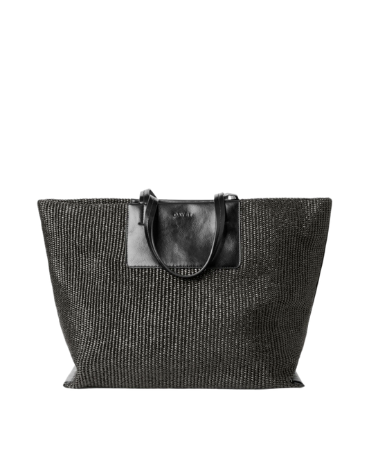 Dam Elegant Flettet Tote Bag med Inderlommer til Bærbar Computer