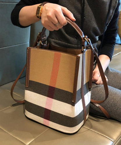 Kvinnor Mångsidig Faux Läder Messenger Väska med Rutig Design