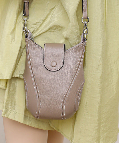 Kvinnor Elegant Kalvläder Messenger Väska med Justerbar Rem