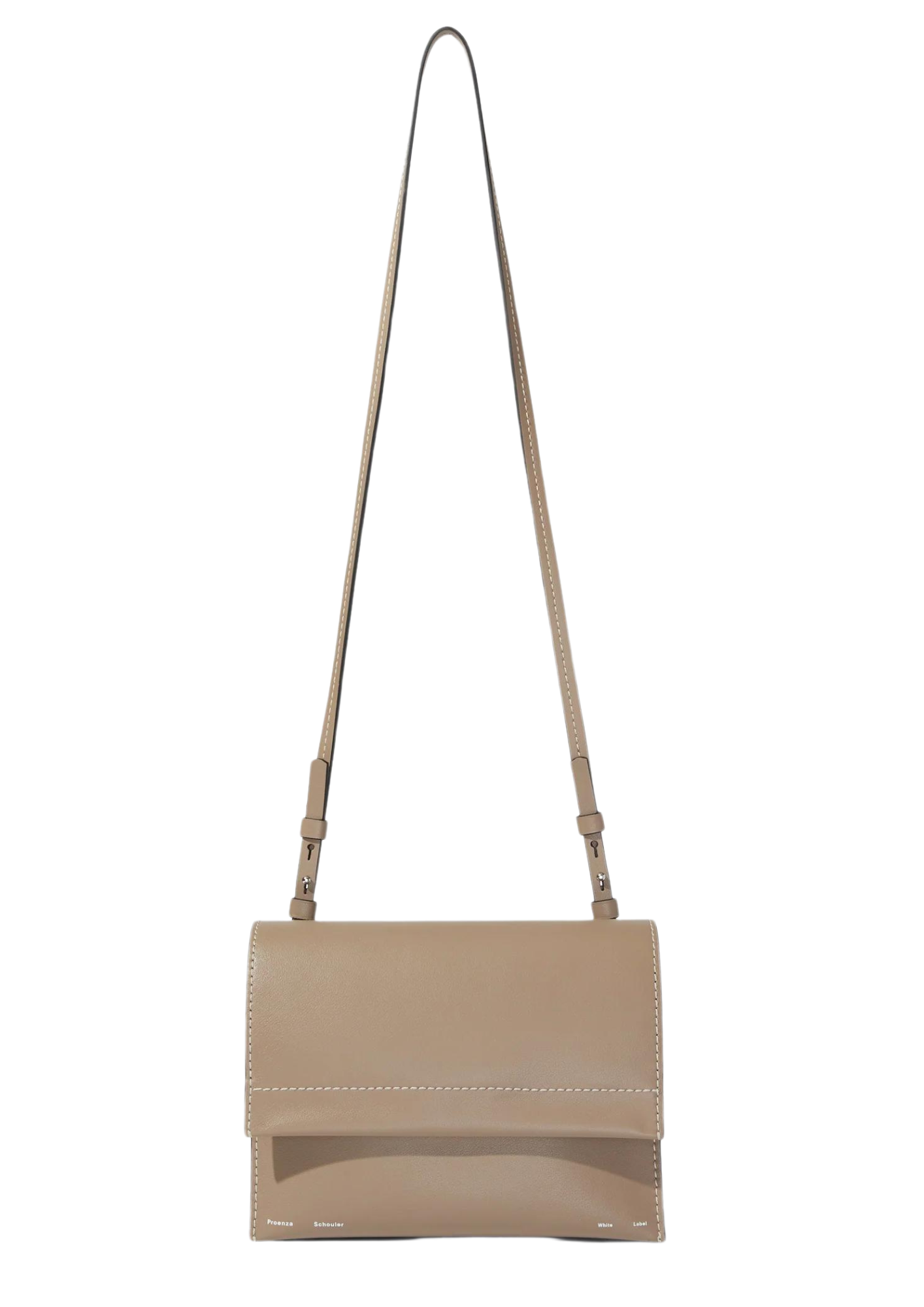 Dam Elegant Slät Läder Väska med Justerbar Axelrem och Tre Rum