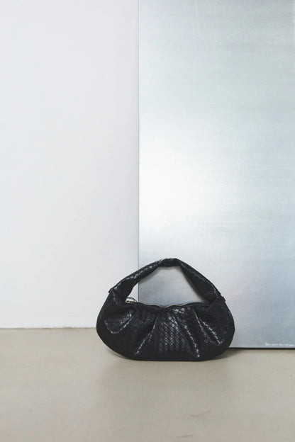 Dam Flätad PU Väska med Justerbar Rem och Blixtlåsstängning