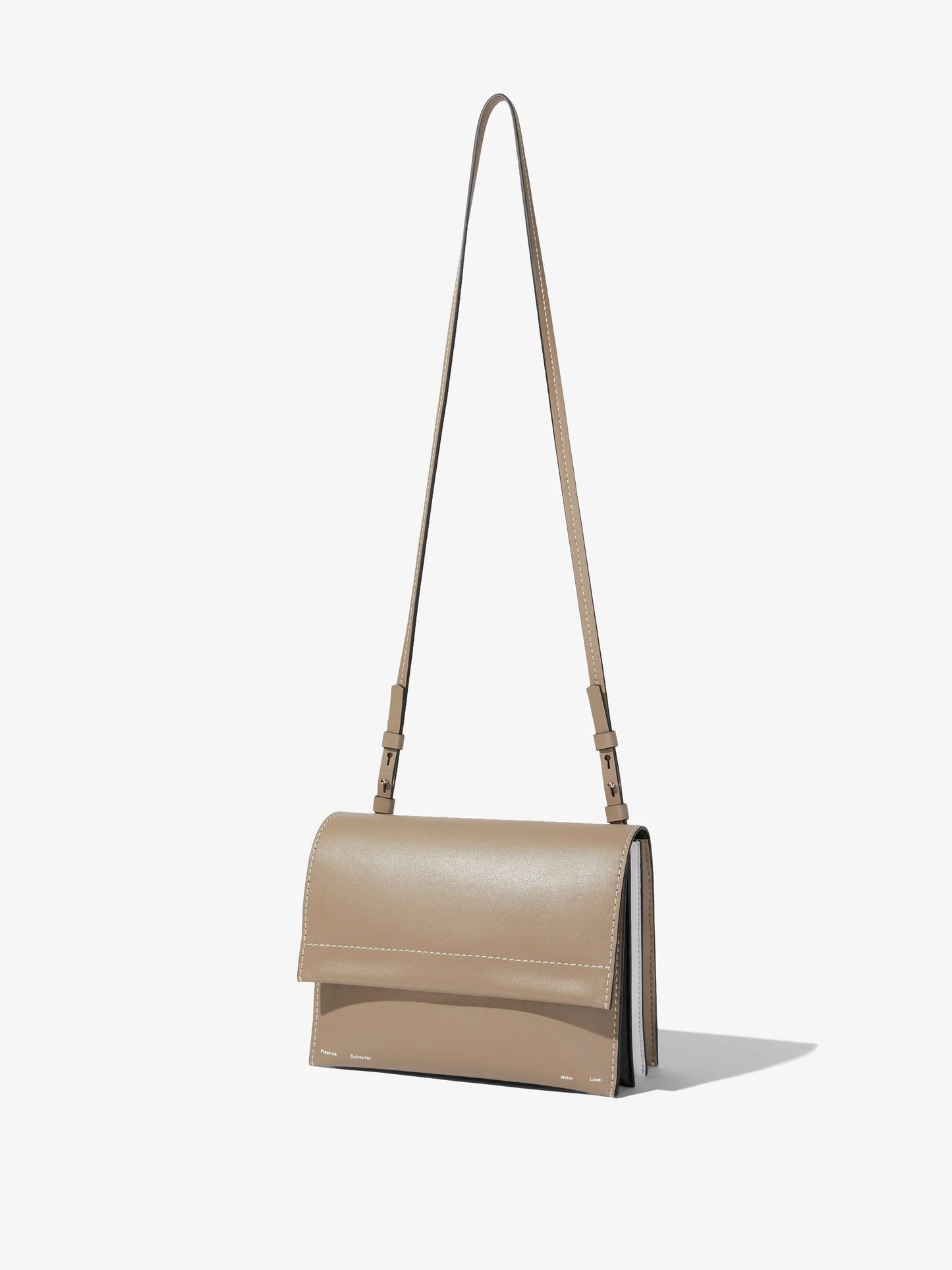 Dam Elegant Slät Läder Väska med Justerbar Axelrem och Tre Rum