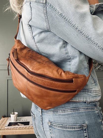 Unisex Cool Leather Bumbag with Adjustable Strap