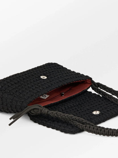Dam Elegant Tweed-Inspirerad Crossbody Väska med Magnetiskt Lås