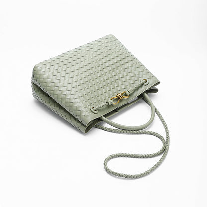 Helen - Moderna Designer Look Flätad Axelväska med Metall Knutdetalj för Dam
