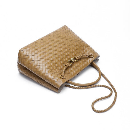 Helen - Moderna Designer Look Flätad Axelväska med Metall Knutdetalj för Dam