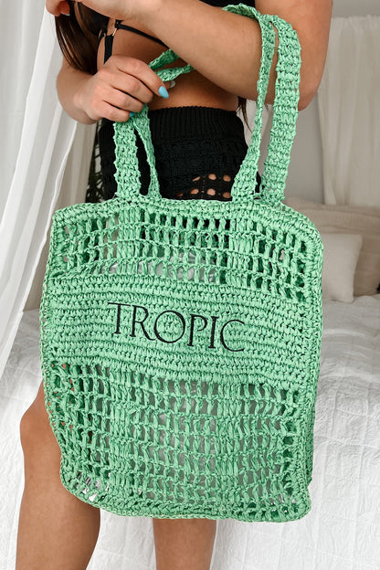 Kvinnors Trendig Flätad Pappers Tote Bag med Axelhandtag