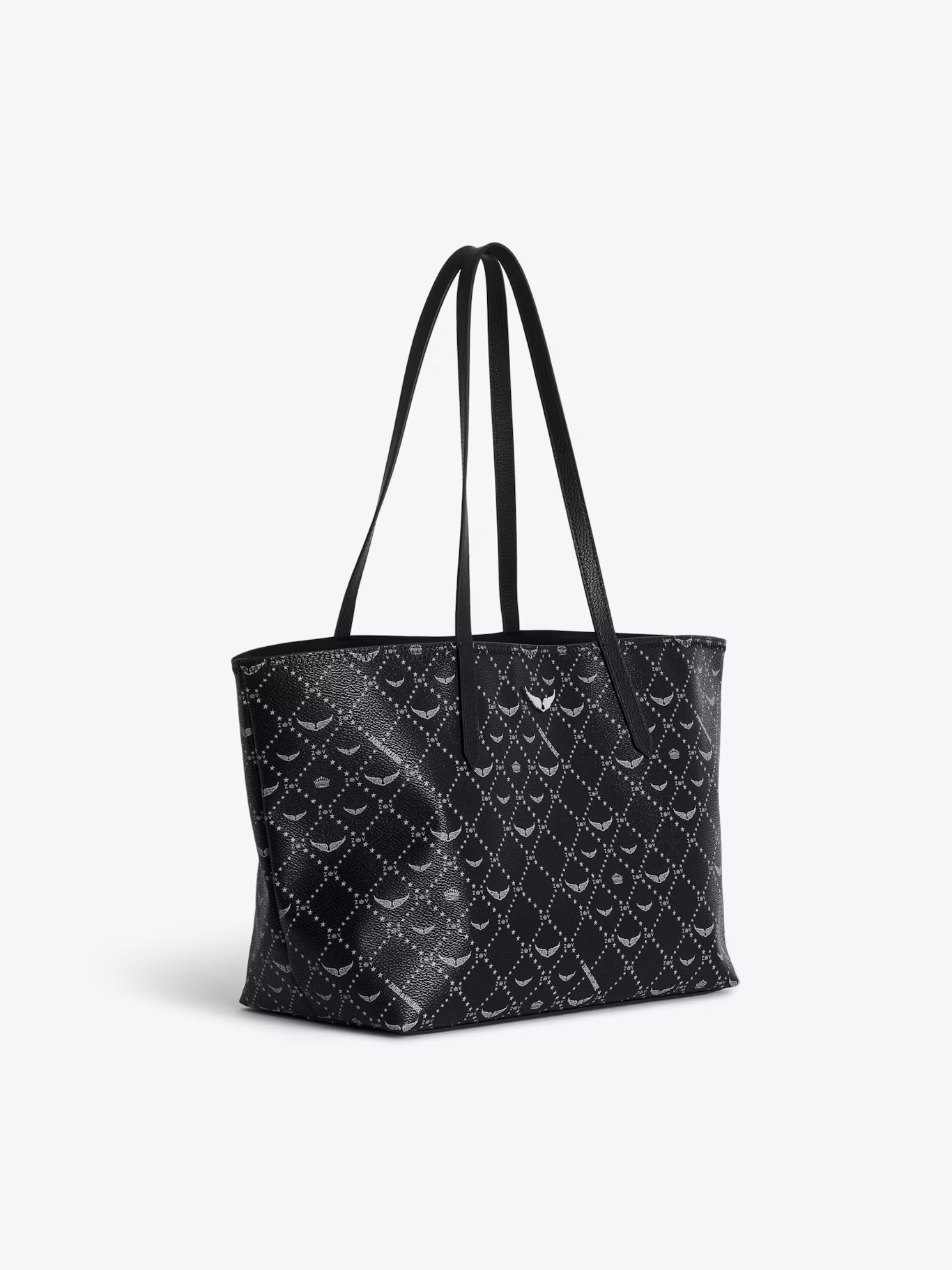 Dame Elegant Belagt Duk Handleveske med Indre Glidelåslomme