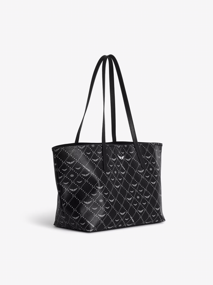 Dame Elegant Belagt Duk Handleveske med Indre Glidelåslomme