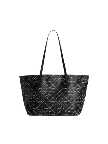 Dame Elegant Belagt Duk Handleveske med Indre Glidelåslomme