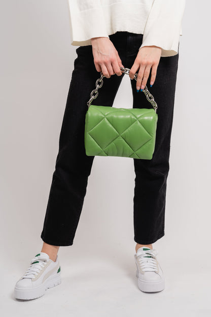 Dam Elegant Lammhud Kopplingspåse med Guldchainrem