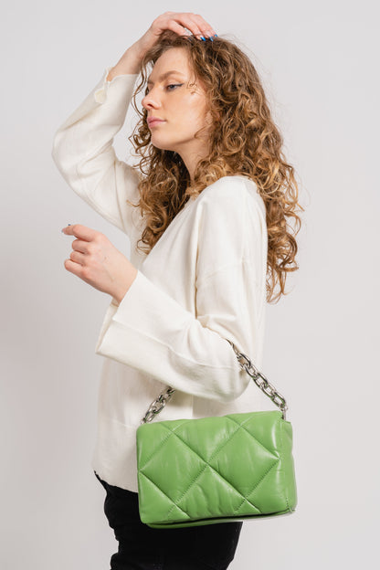 Dam Elegant Lammhud Kopplingspåse med Guldchainrem