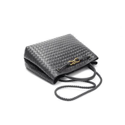 Helen - Moderna Designer Look Flätad Axelväska med Metall Knutdetalj för Dam