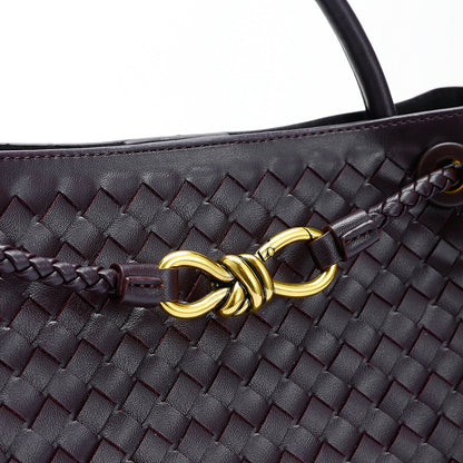 Helen - Moderna Designer Look Flätad Axelväska med Metall Knutdetalj för Dam