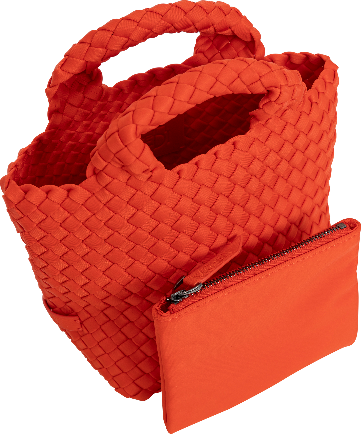 Dam Praktisk Handvävd Neopren Handväska med Avtagbar Axelrem och Stort Huvudrum