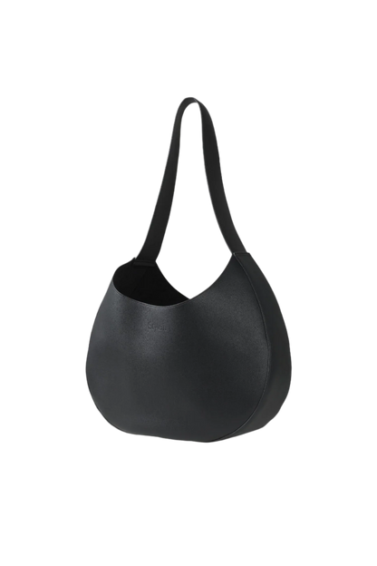 Dam Rymlig Vegansk Läder Axelväska med Förstärkt Botten