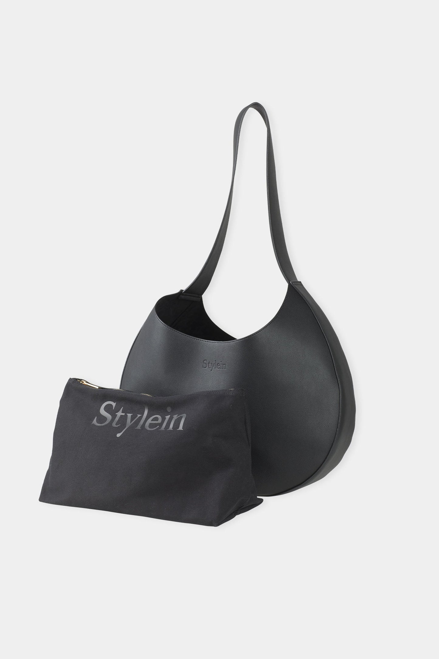 Dam Rymlig Vegansk Läder Axelväska med Förstärkt Botten